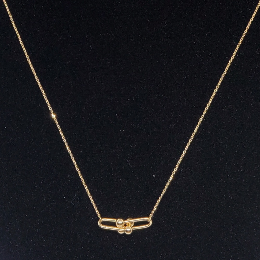 18k solid gold hardware pendant necklace - Picture 3 of 7